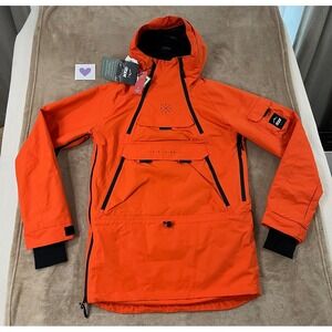 DOPE Snow Akin Snowboard Jacket Orange Men Small Insulated Waterproof New defect